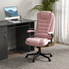 6 Point Vibrating Massage Office Chair with Heat, High Back Executive Office Chair rwith Padded Armrests & Remote, Pink