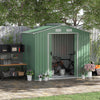 7' x 4' Outdoor Storage Shed, Garden Tool House with Foundation, Vents & Sliding Doors for Backyard Patio Lawn, Light Green