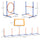 4 Pcs Agility Training Equipment for Dogs w/ Weave Poles Adjustable Hurdle Jumping Ring, Pause Box for Backyard Orange