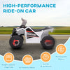 6V Children Battery Operated Car with Forward Backward, Wear-Resistant Wheels for Ages 18-36 Months, White