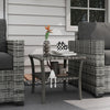 Outdoor Wicker Coffee Table, Rattan Patio Furniture with 2-Tier Storage Shelf , Aluminum Frame Square, Side Table w/ Tempered Glass Top, Gray