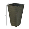 Set of 3 Tall Planters, 28" Outdoor Planter with Drainage Holes, Plastic Flower Pots for Outdoor, Indoor, Bronze