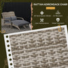 Wicker Adirondack Chair for 2 w/ Cushions & Footrests, PE Rattan Chair, Patio Chair for Porch, Backyard, Garden w/ High-back & Armrests, Gray