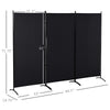 6' 3 Panel Room Divider, Double Hinged Folding Wall Divider, Indoor Privacy Screen for Home Office, Black