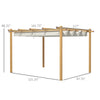 10' x 12' Retractable Pergola Canopy, Aluminum Pergola Sun Shade Shelter for Garden, Patio, Backyard & Deck, Cream White