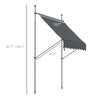 6.5' x 4' Manual Retractable Awning, Non-Screw Freestanding Patio Awning, UV Resistant, for Window or Door, Dark Gray