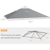 10' x 13' Gazebo Replacement Canopy Cover, Gazebo Roof Replacement (TOP COVER ONLY), Light Gray