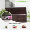 Outdoor Storage Box w/ Inner Liner, PE Rattan Wicker Deck Box for Indoor & Outdoor, Patio Furniture Cushions, Pool Toys, Garden Tools, Brown