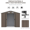 Outdoor Shed Garden Storage Shed Tool Storage Building with 4 Vents and 2 Sliding Doors, 7 x 4 FT, Brown