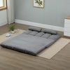 Convertible Bed Sofa, Folding Sofa Chair, Guest Chaise Lounge with 2 Pillows, Adjustable Backrest and Headrest, Light Grey