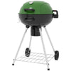 21" Kettle Charcoal BBQ Grill Barbecue Smoker with 360 sq.in. Cooking Area, Wheels, Ash Catcher, Green