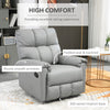 Modern Recliner Chair, Faux Leather Recliner Seating with Footrest and 360 Swivel Rotation Base, Gray