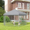 13.4' x 11.5' x 8.8' Dog Kennel Outdoor for Medium and Large-Sized Dogs with Waterproof UV Resistant Roof, Silver