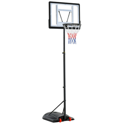 Portable Freestanding Basketball Hoop Stand 5.5ft-7.5ft Adjustable Transparent Backboard Basketball Hoop with Wheels For Teenage Player