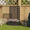Trellis Planter Box for Climbing Plants, Raised Garden Bed w/ Trellis Lattice for Outdoor Garden, Deck, Backyard, Black