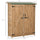 Outdoor Storage Cabinet Wooden Garden Shed Utility Tool Organizer with Waterproof Asphalt Rood, Lockable Doors & 3 Tier Shelves, Natural