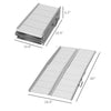 5' Foldable Handicap Ramp for Home, Steps, Doorways, Aluminum Portable Wheelchair Ramp, Textured Threshold Ramp, Silver