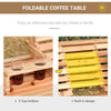 3-Seater Wooden Porch Swing, Patio Swing Bench with Folding Coffee Table, Cup Holders and Chains Included, 440lbs Weight Capacity, Natural