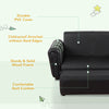 Kids Sofa Set with Footstool for Toddlers and Babies, Black