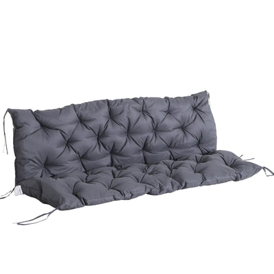 Outdoor Tufted Bench Cushions, 3-Seater Replacement for Swing Chair, Patio Sofa/Couch, Dark Gray