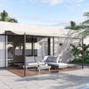 13' x 10' Outdoor Pergola Gazebo, Steel Patio Canopy with Weather-Resistant Fabric and Drainage Holes, Cream White