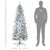 6ft Pre-Lit Snow-Flocked Slim Douglas Fir Artificial Christmas Tree with Realistic Branches, 250 LED Lights and 462 Tips