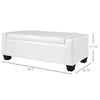 50.5" Faux Leather Rectangular Tufted Storage Ottoman Bench for Living Room, Entryway, or Bedroom, White