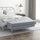 48 Inches Upholstered Bedroom Bench, Modern End of Bed Bench with Double Layer Seat Cushions and Steel Legs, Light Gray