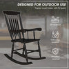 Porch Rocker Chair, 350 lbs. Wooden Outdoor Rocking Chair with High Back for Garden, Patio, Balcony, Black