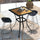28" Outdoor Bar Table, Patio Furniture with Metal Frame Square Garden Table with Plastic Board with Wood Grain Effect, Brown