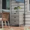 Patio PE Rattan Storage Cabinet, Wicker Pool Caddy Organizer, Outdoor Towel Rack for Pool with 3 Drawers, Gray