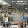 Patio Bistro Set, Porch Furniture with Soft Cushions and Rocking Function for Yard, Lawn, Porch, Dark Gray