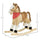 Kids Plush Ride-On Rocking Horse with Realistic Sound, Toy Cowboy Rocker, Kid Ride On Horse Toy for Kids 3-6 Years Old, Beige