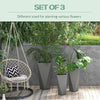 Indoor Outdoor Planters Set of 3 MgO Tall Planters Stackable Flower Pots with Drainage Holes for Garden Balcony Gray