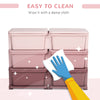 3 Tier Kids Storage Unit, 6 Drawer Chest Toy Organizer Plastic Bins for Kids Bedroom Nursery Kindergarten Living Room, Pink