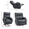 Electric Power Lift Chair Recliners for elderly, Oversized Recliner Chair with Remote Control, Dark Gray
