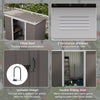 8' x 4' Metal Garden Shed, Backyard Tool Storage Shed with Dual Locking Doors, 2 Air Vents and Steel Frame, Silver