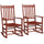 Wooden Rocking Chair Set, Outdoor Rocker Chairs w/ Curved Armrests, Slatted Seat for Garden, Porch, Patio, Supports Up to 352 lbs., Wine Red