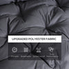 Outdoor Tufted Bench Cushions, 3-Seater Replacement for Swing Chair, Patio Sofa/Couch, Dark Gray