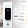 Electric Space Heater, Freestanding 161 Sq. Ft. Fireplace Heater with 3 Modes, Timer, and Remote, 600/900/1500 W, White