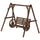 Patio Swing Chair with A-Frame Stand, 2 Person Wooden Porch Swing for Garden, Poolside, Backyard, Carbonized Brown