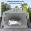 Carport 12' x 20' Portable Garage, Heavy Duty Car Port Canopy with Ventilation Windows and Large Roll-up Door, Gray