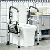 Toilet Safety Rails with Adjustable Height, Silver
