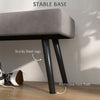 39 Inches Upholstered Bedroom Bench, Modern End of Bed Bench with Steel Legs, Gray