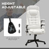 Heated Massage Office Chair, Heated Reclining Desk Chair with 6 Vibration Points, Armrest and Remote, White