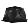 4 Person Insulated Ice Fishing Shelter, Pop-Up Portable Ice Fishing Tent with Carry Bag, Two Doors and Anchors for Low-Temp -22℉, Black