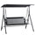 2-Seater Patio Swing Chair, Outdoor Adjustable Canopy Porch Swing with Armrests, Texeline Fabric and Steel Frame, Black