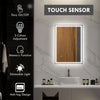 28" x 20" Bathroom Mirror with LED Lights, Dimmable Makeup Mirror, Vanity Mirror with 3 Colors, Smart Touch, Anti-Fog