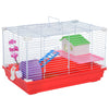 18.5'' Hamster Cage with Exercise Wheel and Water Bottle Dishes, Small Animal Cages, 2 Storey Design, Red