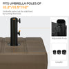 Umbrella Stand for 1.2", 1.5" or 2'' Umbrella Poles, Fillable Umbrella Base, Brown